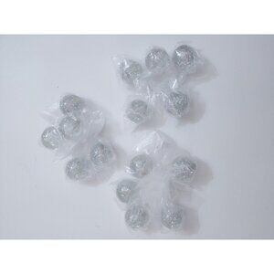 15 Resin Beads in Silver Sparkle - 25mm - NWOT